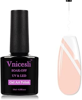 Vnicesli White Nail Art Gel Liner Gel Polish, Gel Paint Nail Art for Swirl Nails Built Thin Nail Art Brush in Gel Pens Soa...