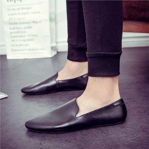 Men's Loafers Pointed Toe Genuine Leather Resistant Flat Heel Anti-Slip Prom Wedding Slip-on4