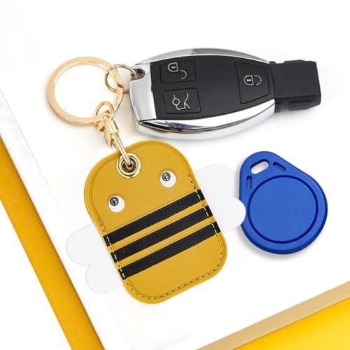 Access Card Cover with Keychain Cartoon Card Cover Leather Protective Sleeve for Proximity Key Card Driver's License and Credit Card4