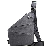 2024 NEW Wander Plus Anti Theft Travel Bag Slim Sling Bag Cross Body Travel Bag (Grey,Right Shoulder)