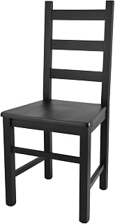 Tommychairs - Silla Rustica para Cocina y Comedor, Estructura en Madera de Haya Color anilina Negra y Asiento de Madera