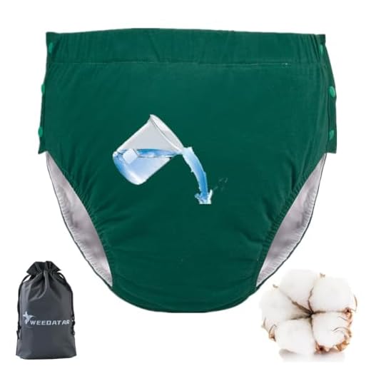 WEEOATAR Fralda de pano unissex reutilizável para adultos, fraldas de natação laváveis, fralda de bolso ajustável para incontinência com botões, roupa íntima para idosos, deficiência, pós-parto (verde