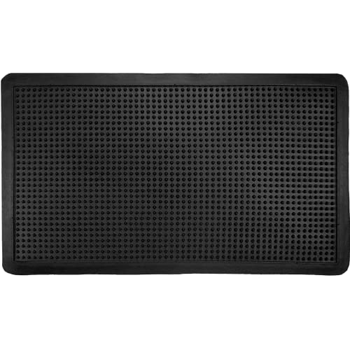 TIENDA EURASIA - Felpudo Entrada Casa, Felpudo Goma de Picos, Base Resistente y Antideslizante, Color Negro, Ideal para Interior y Exterior, Medida (40 x 70 cm)