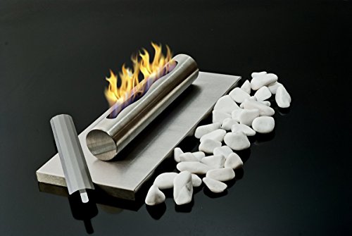 Preisvergleich Produktbild Tisch Bio- und Ethanol-Kamin aus Edelstahl Bio-Ethanolkamin gebürstet Inox