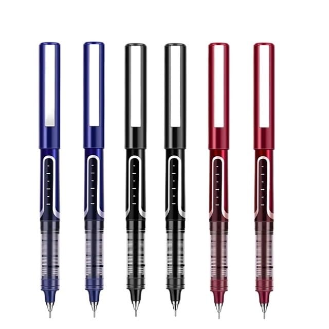 Stylos à bille, pointe fine de 0,5 mm, encre gel liquide, séchage rapide, pour l'école, le bureau (6 couleurs mélangées de type B-04)