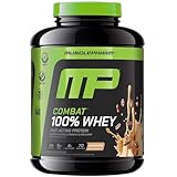 MusclePharm Combat 100% Whey Protein Powder, Cappuccino Flavor, Fast Recovery & Muscle Gain with Whey Protein Isolate, High Protein Powder for Women & Men, Gluten Free, 5 lb, 70 Servings
