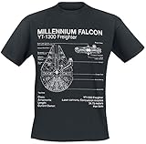 lobcede.be star wars-t-shirt-millenium falcon sketch, nero, l uomo