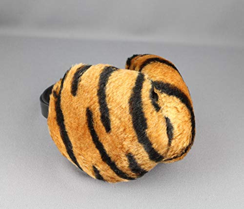 Brown Black Tiger Stripe Faux Fur Furry Ear Muffs Warmers Fold Up Classic Old School Style Brown Black #TOP2