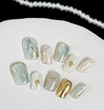 LemiVibe·「花水月」ネイルチップ ロング 100%ハンドメイド 貼るだけネイル つけづめ つけ爪 ジェルネイル ネイルシール セルフネイル ネイルステッカー おうちネイル ネイルデザイン セルフネイル ネイルアート