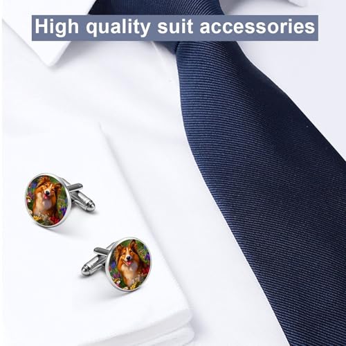 CASOWAT Mancuernillas redondas para hombre 2.0cm miniatura 4