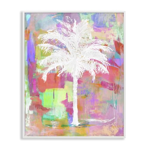Stupell Industries Bold Blocked Background Tropical White Palm Tree, Design by Kristen Dew