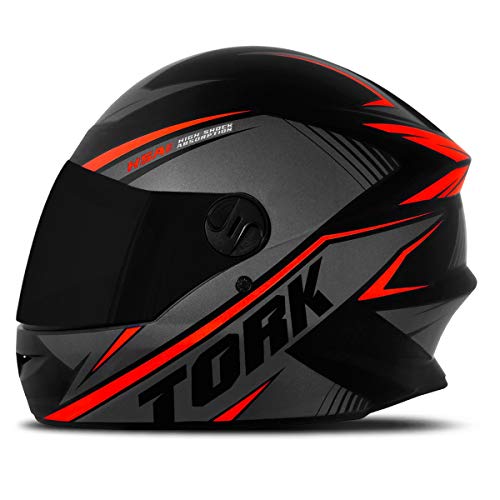 Capacete Moto R8 Pro Tork 60 Viseira Fume Preto/Vermelho