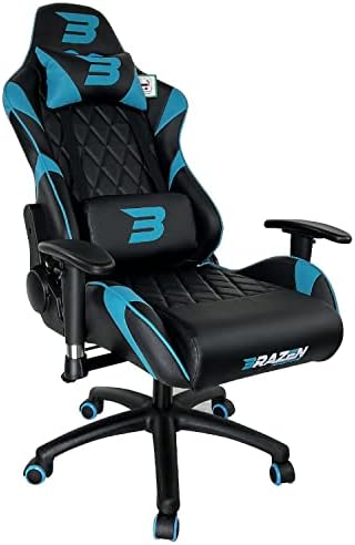 BraZen Venom Esports Elite PC Office Computer Professional Ergonomic Gaming Chair - Blue - from British Brand