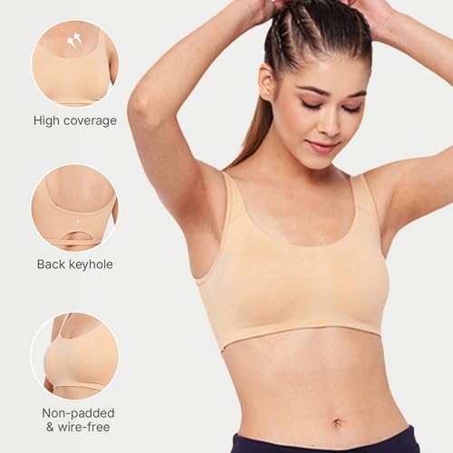 Image of Enamor Low Impact Women's Cotton Easy Everyday Bra - All Day Comfort Non Padded, Wirefree, High Coverage - SB06