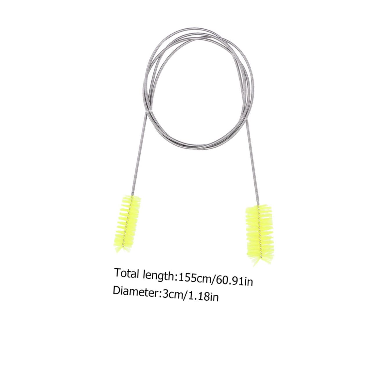 GRIRIW Stainless Steel Spring Brush Set 2pcs Multi-Function Cleaner Brush for Fish Tank Pipe and Sewer Cleaning