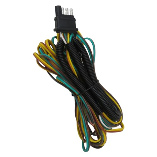 BUTITNOW 25feet Wishbone Style Trailer Wiring Harness with 4-Flat Connector w/Loom Fits for Camper Boat Utility Marine Cargo