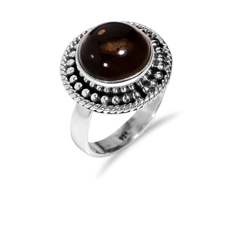 Bague promesse délicate en quartz fumé cadeau idéal pour elle