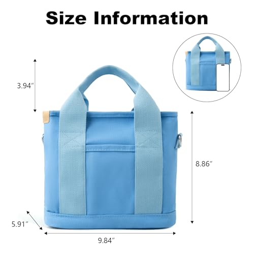 Image of IwIeIaIrI Small Tote Bag for Women,Canvas Mini Tote Bags with Zipper and Multi Pockets,Kids,Girls,Friends Gift 2026