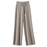 [Tuten] ニットパンツ レディース 柔らかい ロングパンツ 秋冬 無地 暖かい 防寒 おしゃれ 通勤 着痩せ ロング ワイド 着回し シンプル(Light camel-XL)