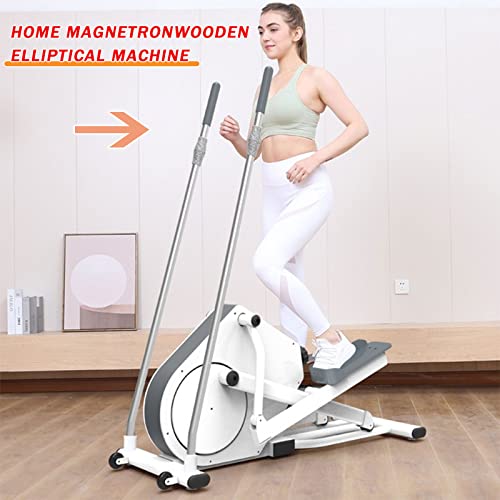 Image of Magnetic Control Wooden Elliptical Machine Installation-Free Mini Stepper Small Ultra-Quiet Space Walker Home