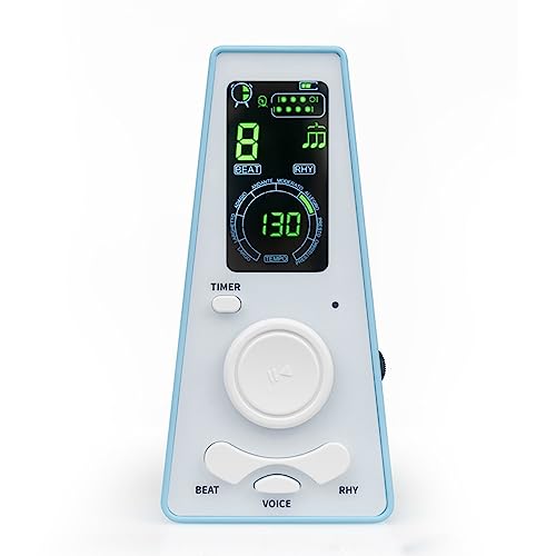 電子メトロノーム LCDパネル 大音量 ボーカル発音 タイミング機能付き ギター バイオリン 子供用 ミニ ボーカル リズム ユニバーサル (Color : Blue)