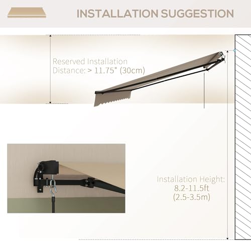 image for Outsunny 13' x 10' Retractable Awning, Patio Awning Sunshade Shelter w