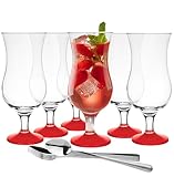 Ces verres à cocktail de 420 ml avec fond rouge apportent une touche d’élégance moderne tout en sublimant tes boissons fraîches, parfaits pour impressionner tes invités.