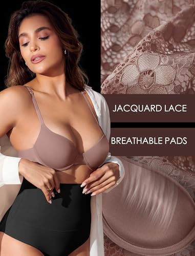 Image of Livona Lace Bralette for Women - Comfort Sports Bra Wireless Padded Bralette with Support Workout Tops Cami Crop S-XXL