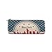 Trousse à crayons ronde avec motif drapeau américain vintage New York Skyline