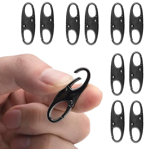 Image of Storite 10 Pcs Detachable Zipper Pulls Head | Universal Black Zipper Puller Replacements for Luggage, Backpack, Jackets & Bags - Easy Grip Zip Pull Tabs