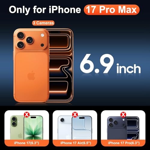 Image of for iPhone 17 Pro Max Case Clear with Screen Protector, Compatible with Magsafe, Anti-Yellowing, Military-Grade Protection, Shockproof Slim Magnetic Phone Case Cover, Transparent