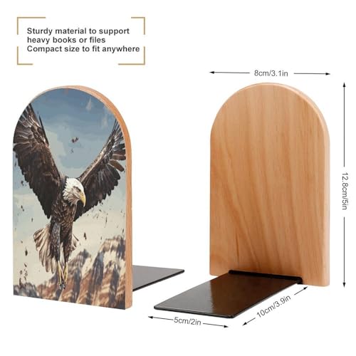 Sujetalibros de madera tallada con águila de alta resistencia para libros pesados 3