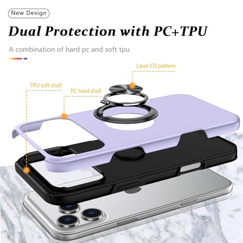 Coque iPhone 17 Pro Max bleu mat en silicone rigide avec anneau - 2