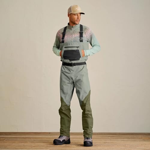 Orvis Clearwater Men’s Fly Fishing Waders – Lightweight, Durable Waterproof Breathable Nylon with 30K/8K Rating, Convertible Fit & Smart Storage, Sagebrush - X-Large