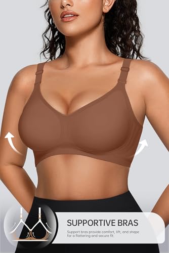 Image of OEAK Womens Comfortable Jelly Bra No Underwire Full Support Tshirt Bras