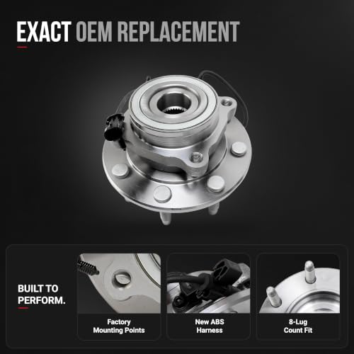 Image of Front Wheel Bearing and Hub Assembly - Compatible with Chevrolet, GMC, Hummer - Rear Wheel Bearing - Replaces 515058, 89059059AA, 15042868, 15104582, 15112411-1999-2007