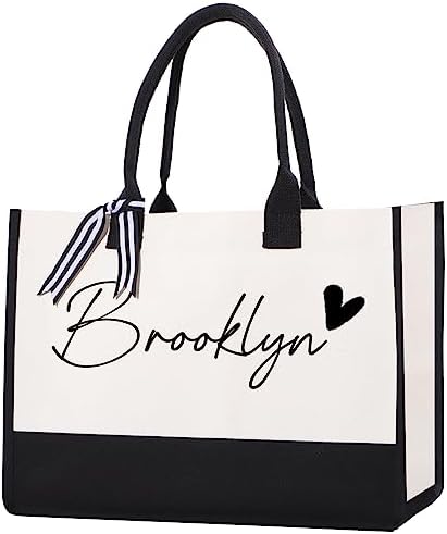 Promistill Personalized Tote Bag for Women Custom Beach Bag Monogram Tote Bag Bride Bridesmaid Gift For Wedding Beach