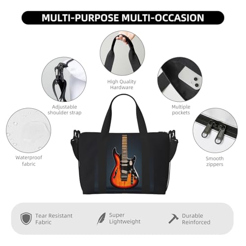 Sac à main guitares électriques orange idéal pour vos week-ends et séances de gym