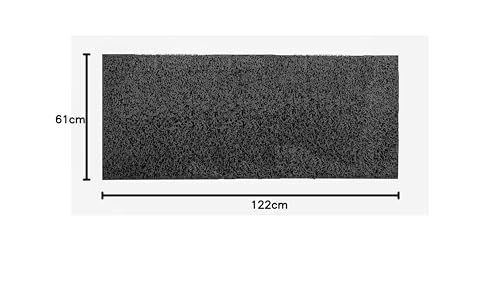 Image of PVC Cushion Square Foot Mat Main Entrance Doormat with Anti-Slip Rubber Backing for Home Bedroom Bathroom Offices Restaurants Hospitals Shops (2 X 12Feet, Brown-Beige)