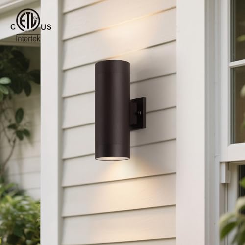 Image of mirrea 14 inch Modern Outdoor Porch Light 2 Lights, Oil Rubbed Bronze, 2 Pack