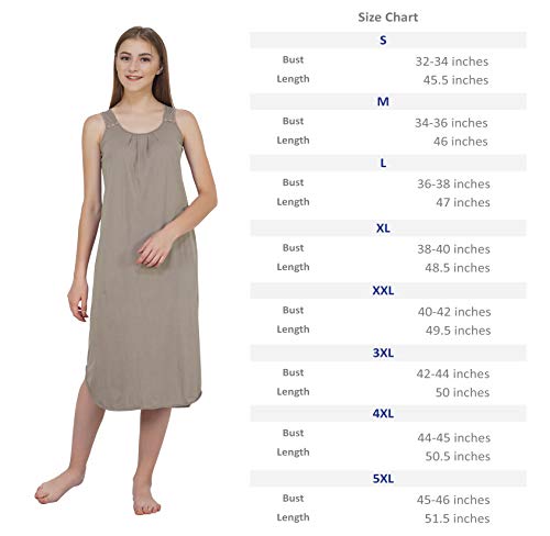 Image of BLAZON Women's Cotton Hosiery Solid Maxi Nighty Slip (Pack of 2) Available Sizes: S, M, L, XL, 2XL, 3XL, 4XL, 5XL
