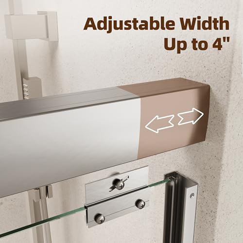 Image of Royal Guard Double Sliding Shower Door,56-60 inch W x 70 inch H,Brush Nickel
