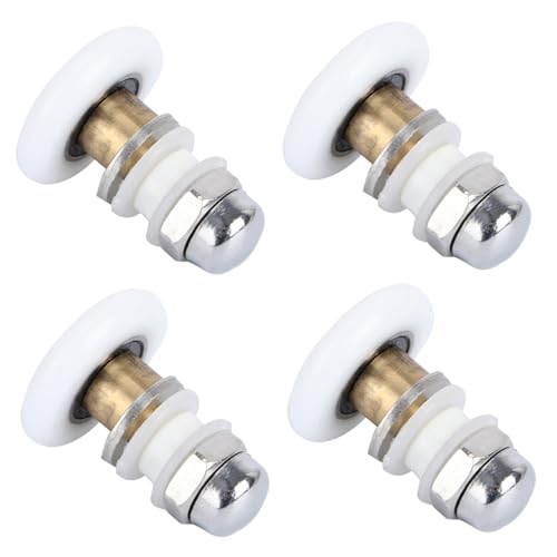 Vaguelly 4個 浴室用ガラス引き戸滑車 入り 大軸受け偏心ローラー ネジ付き 軽滑りスムーズスライドシャワードア用交換ランナー