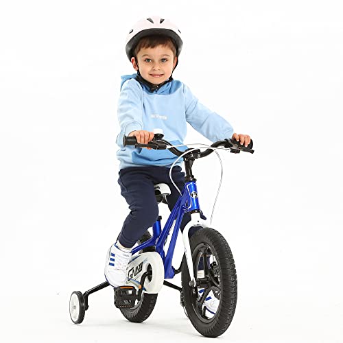 Royalbaby Galaxy 16 Inch Kids Bike Aluminum Magnesium Alloy Boys Girls Bike With Training Wheel Disc Brake For Toddlers Ages 4-7 Years Old, Blue #TOP6