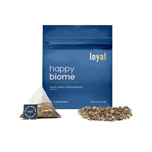 Loyal Happy Biome Tea | Supports Flora & pH Balanced Microbiome & Regulates Hormones | Supports Healthy pH, Flushes Toxins