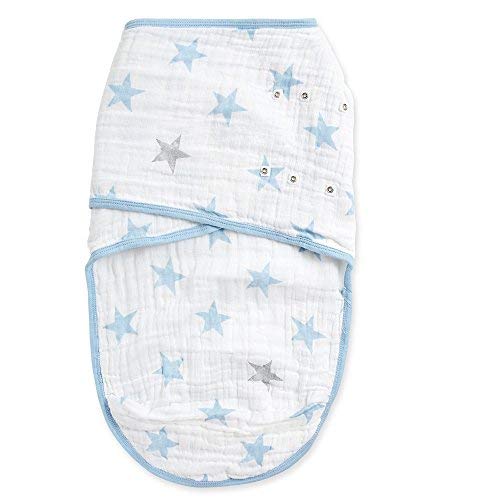 aden by aden + anais Easy Swaddle Sack | Muslin Baby Wrap | Ideal for Baby Girls & Boys | Newborn Boy & Girl, Unisex Infant Wraps, Swaddling Set, Wearable Swaddles Sleep Sack, Large
