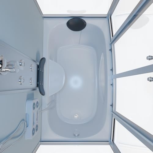 Bild 4 - Tronitechnik® Duschtempel Dusche IKARIA 135x80x220cm Komplettdusche Fertigdusche mit Wanne, Duschkabine mit Badewanne, freistehend, inkl. Zubehör, Regendusche, Massage