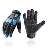 HLDD HANDLANDY Heavy Duty Work Gloves, TPR Protector Impact Gloves, Men Anti Vibration Mechanic Work Glove TouchScreen
