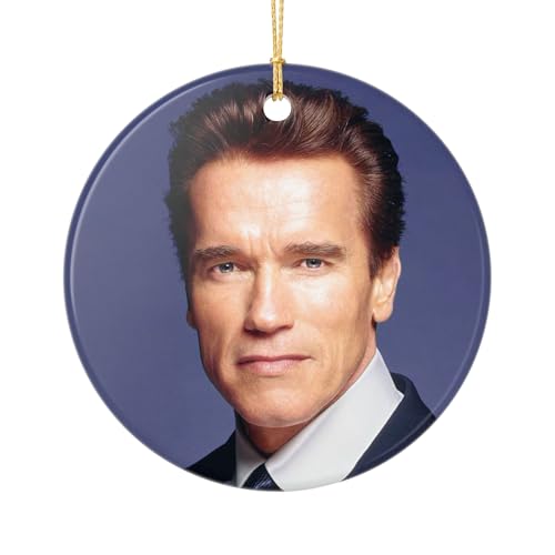 Arnold Schwarzenegger Ornament Ceramic Celebrate California Governor 2-Sided Holiday