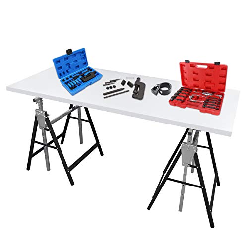 Lot De 2 Tréteaux à Roulettes Réglables Ikodm - Hauteur 68 à 108 Cm, Pliable Avec Pieds Antidérapants, Charge Max 90 Kg - Parfait Pour Atelier